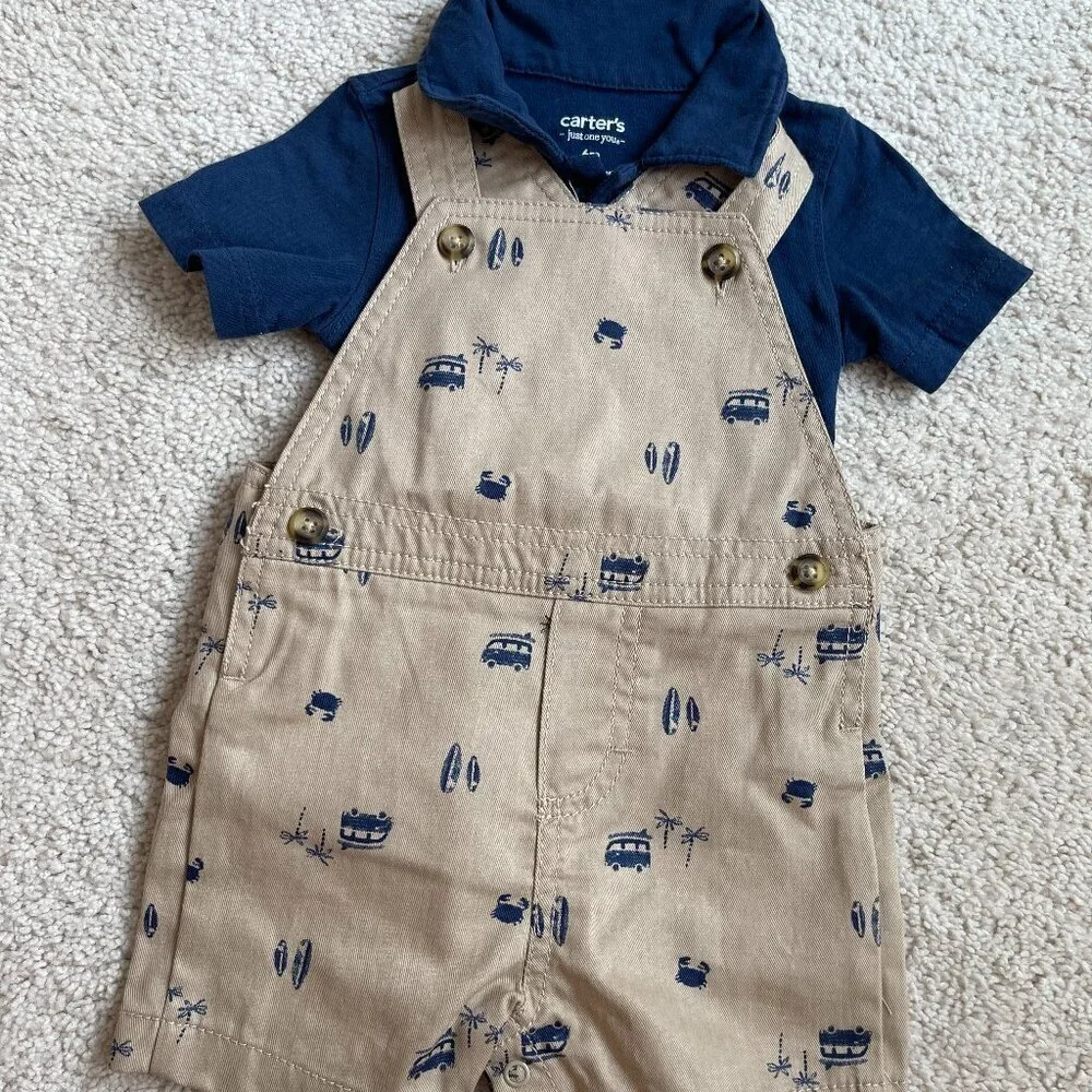 2 piece overalls for baby boy size 6m